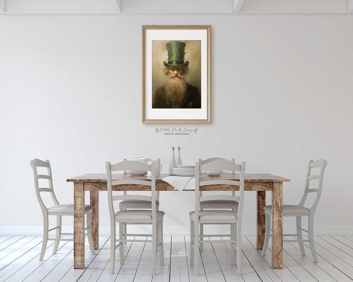 St Patricks Day Rustic Clover Wall Art Print - Image 2