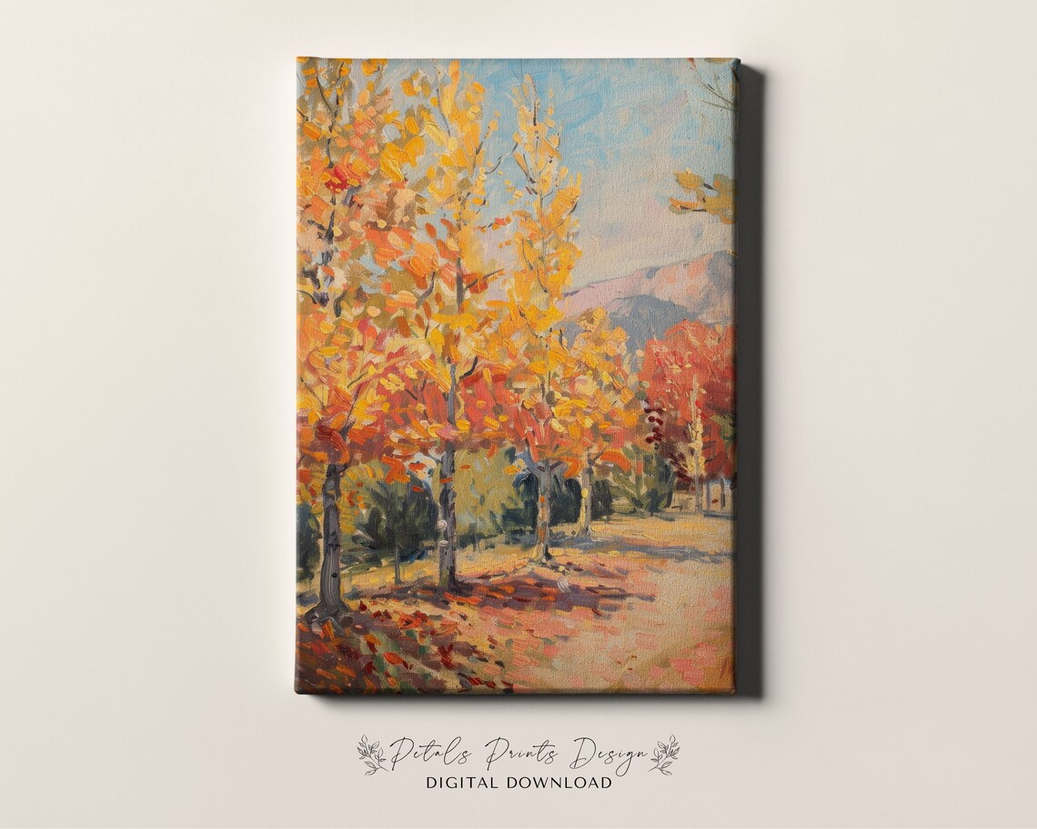 Rustic Fall Landscape, Vintage Autumn Countryside Print - Image 4