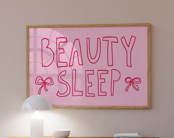 Beauty Sleep Print, Danish Pastel Bedroom Art Print
