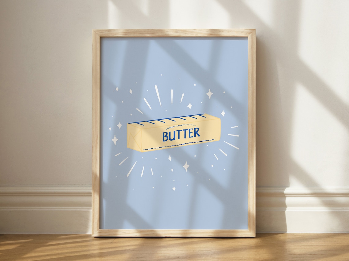 Stick Of Butter Art Print, Quirky Kitchen Decor