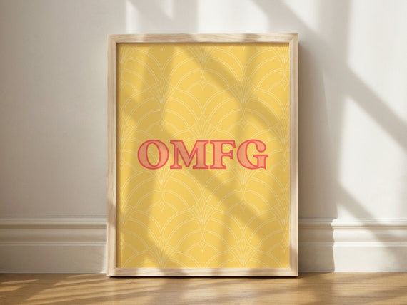 Omfg Print Wall Art Oh My God Funny Gen Z Text Abbreviations Dorm