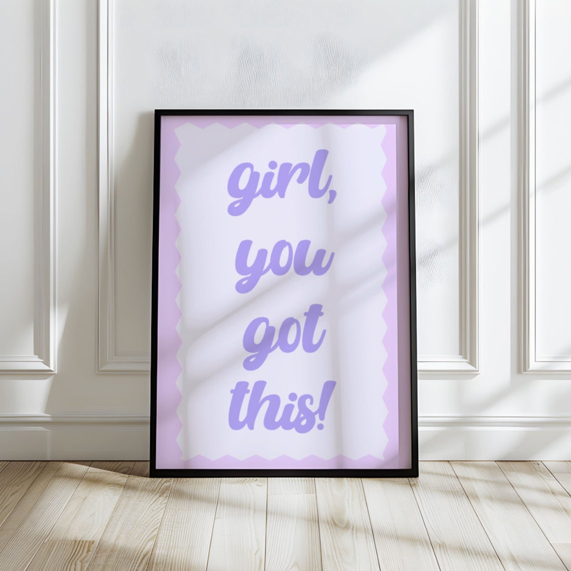 Girl You Got This Lilac Motivational Poster with Scalloped Border - Image 3