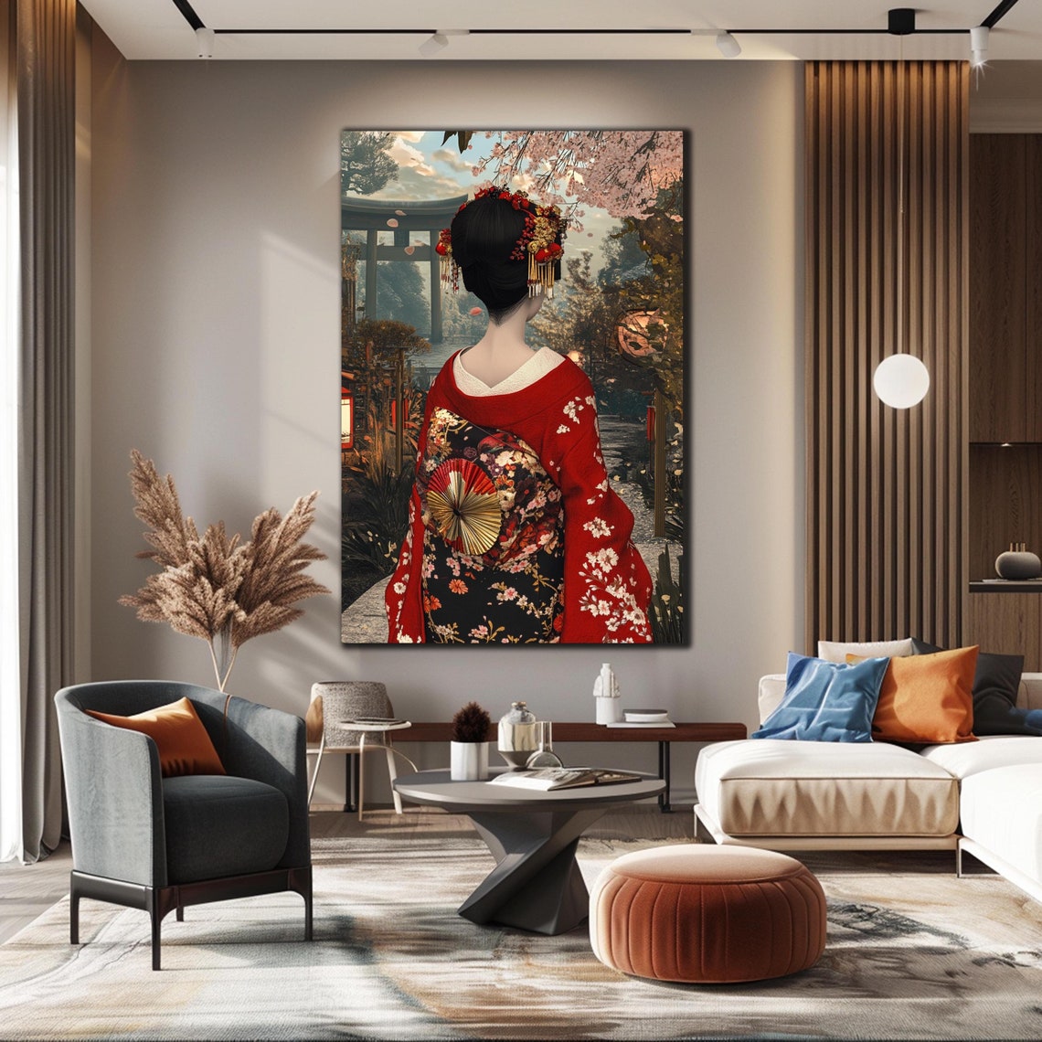 Geisha Tempered Glass Wall Art Japanese Wall Art Japanese Martial Art Geisha Glass Print Housewarming Gift Home Decor Glass Print