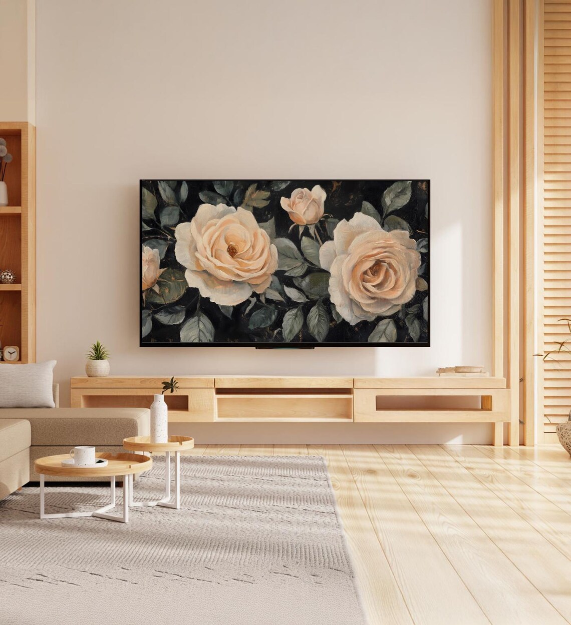 Dark Moody Cream Roses Vintage Floral Oil Painting Romantic Art Poster - Image 7