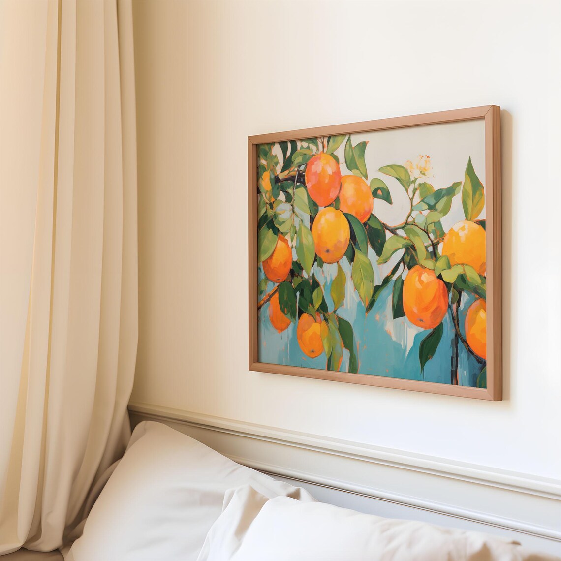 Orange Fruit Still Life Watercolor Art Print