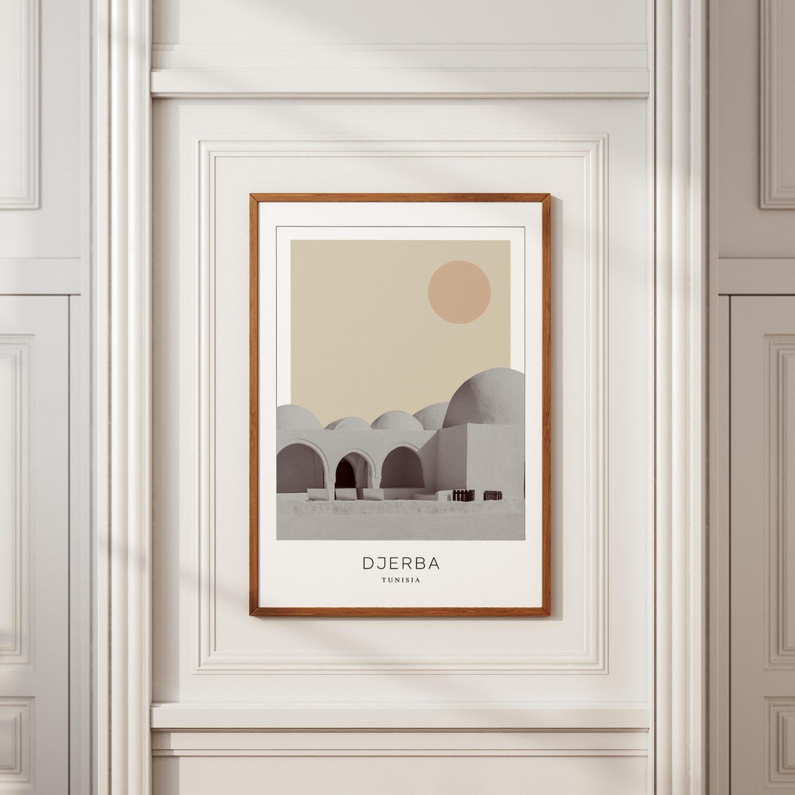 Djerba Tunisia White Domed Island Mosque Minimalist Travel Poster - Image 2