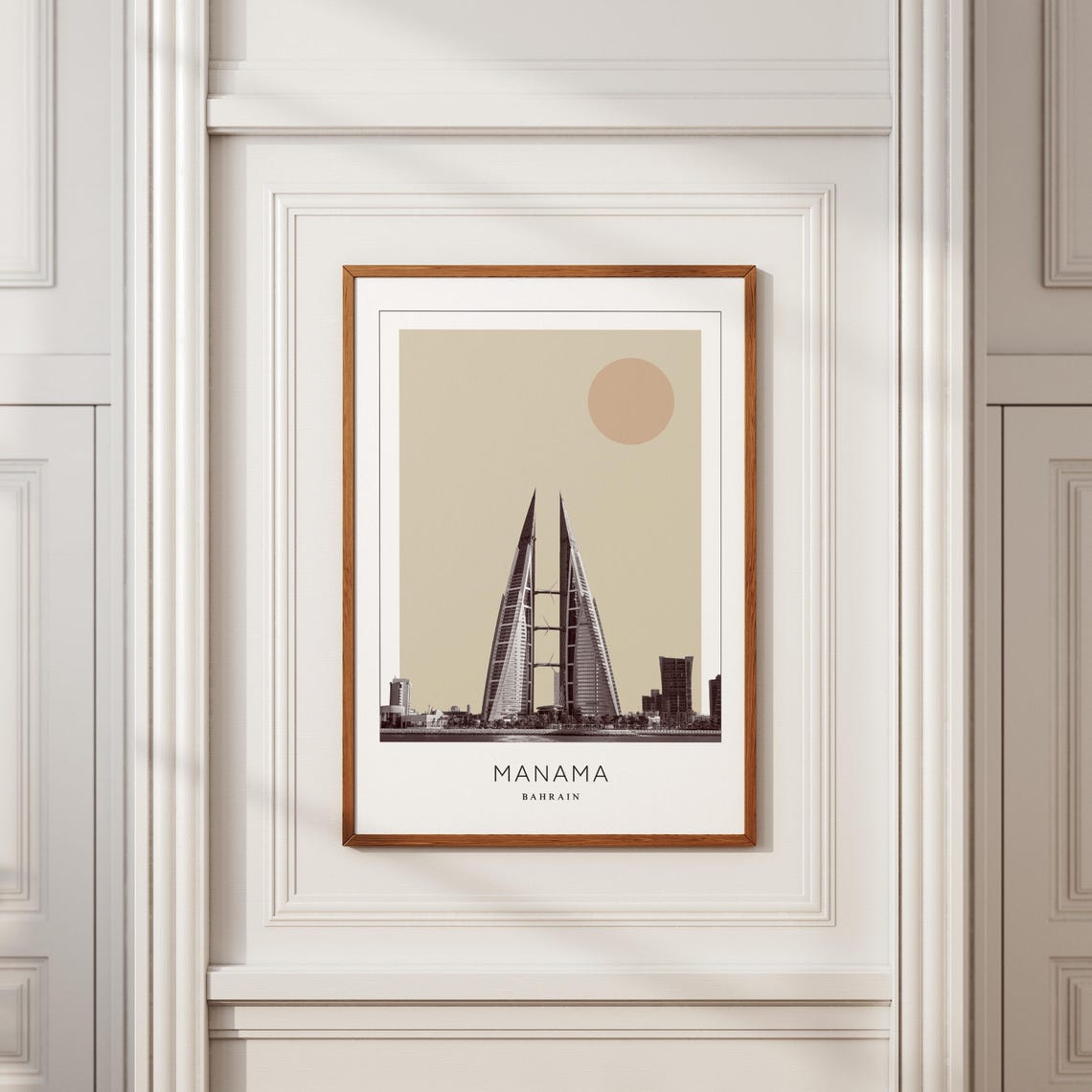 Manama Bahrain World Trade Center Twin Sail Towers Skyline Poster - Image 2