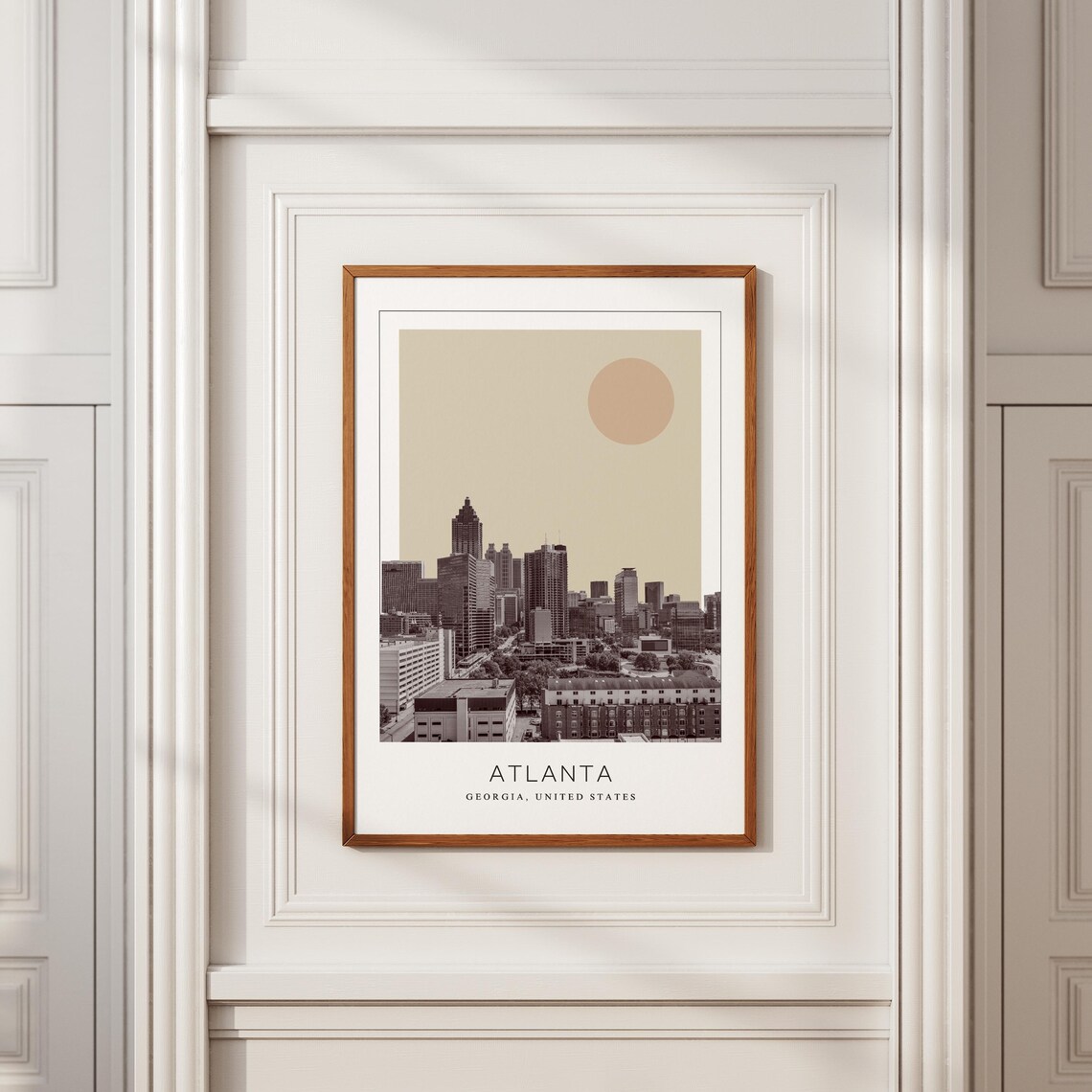 Atlanta Georgia Midtown Skyline Minimalist Sun Travel Poster - Image 2