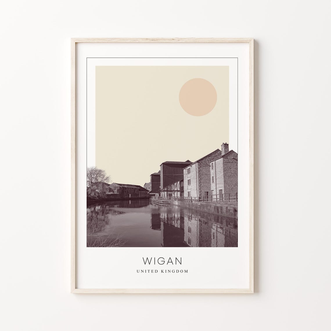 Wigan England Historic Canal Warehouses Reflected in Water Poster