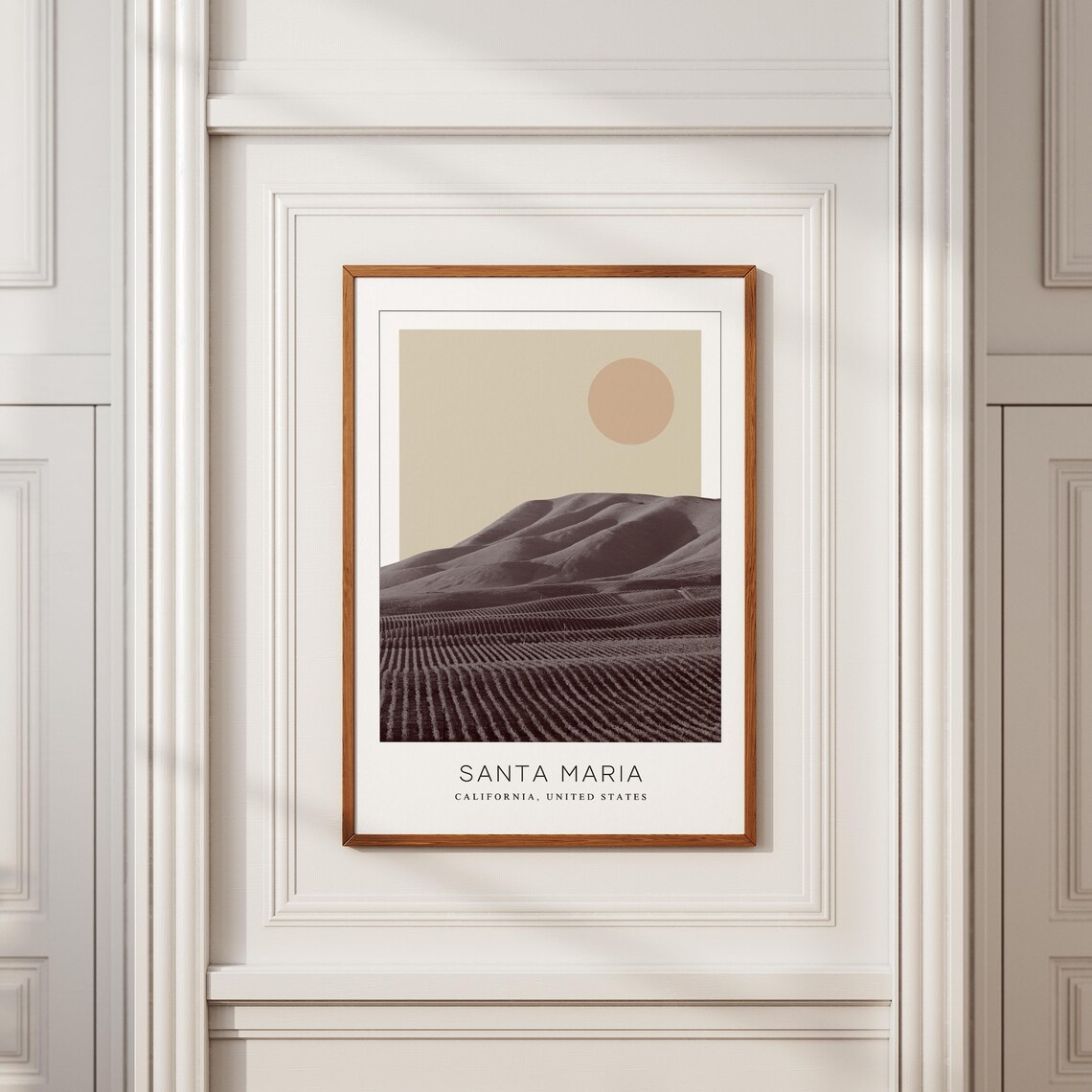 Santa Maria California Rolling Hills Minimalist Landscape Poster - Image 2