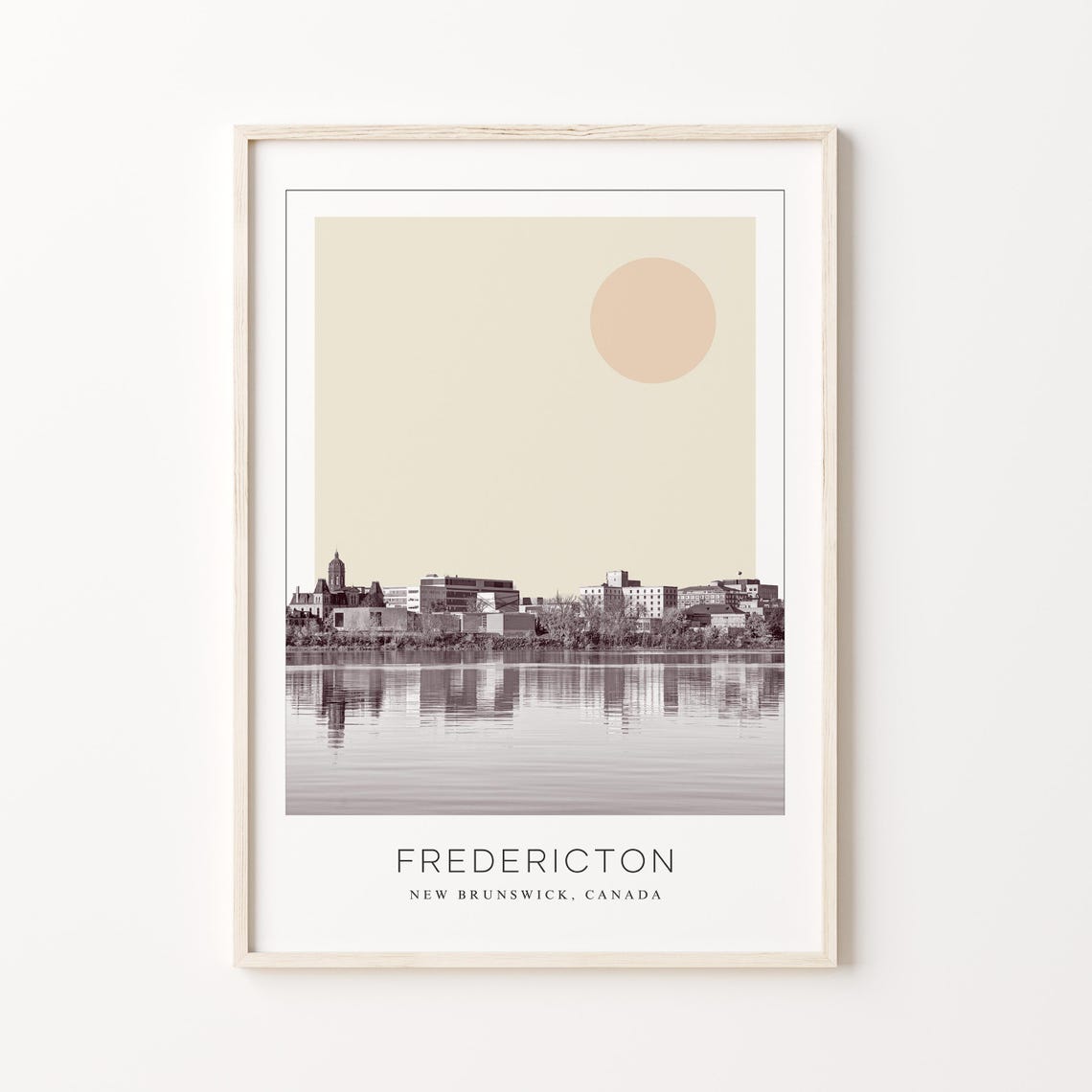 Fredericton New Brunswick Riverfront Minimalist Travel Poster