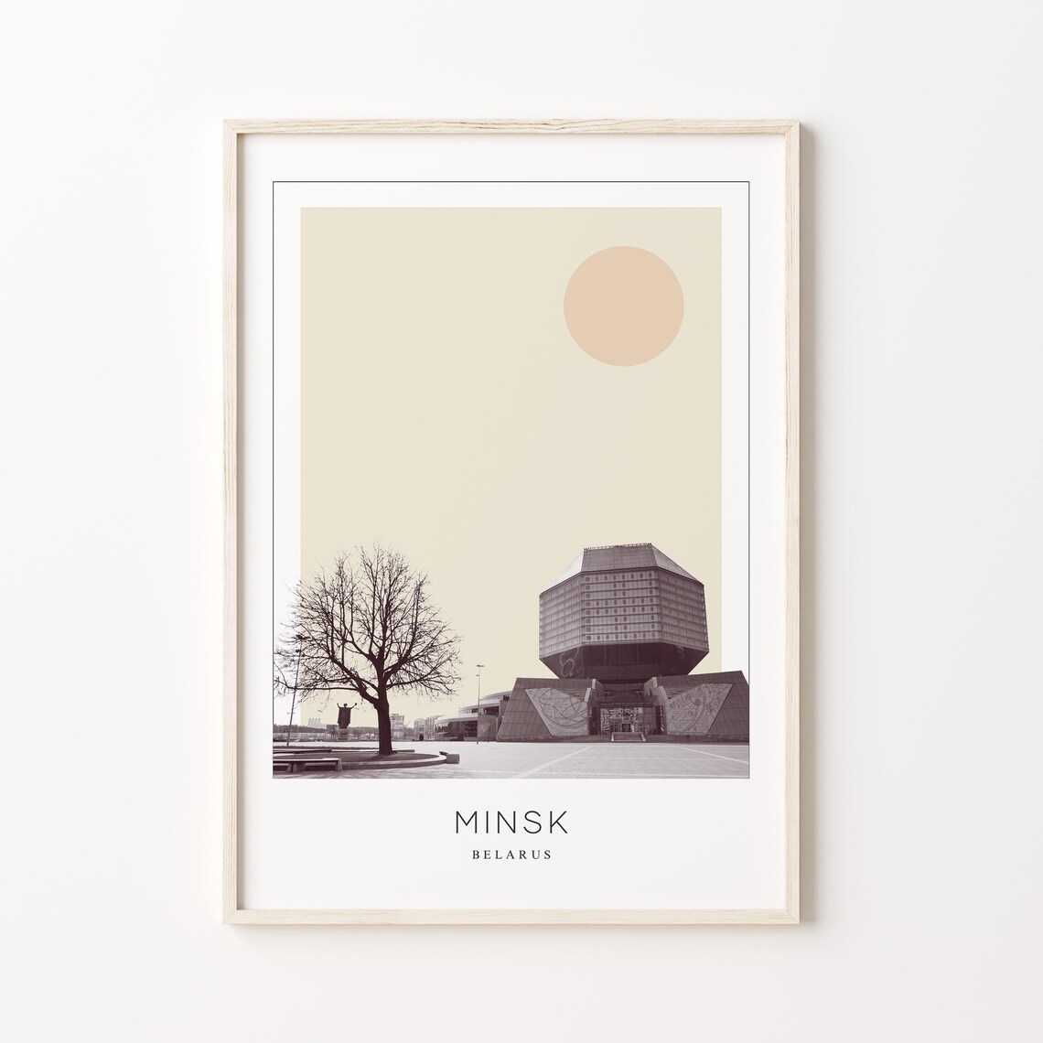 Minsk Belarus National Library Building Minimalist Travel Poster