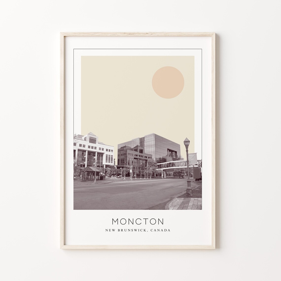 Moncton New Brunswick Downtown Street View Minimalist Travel Poster