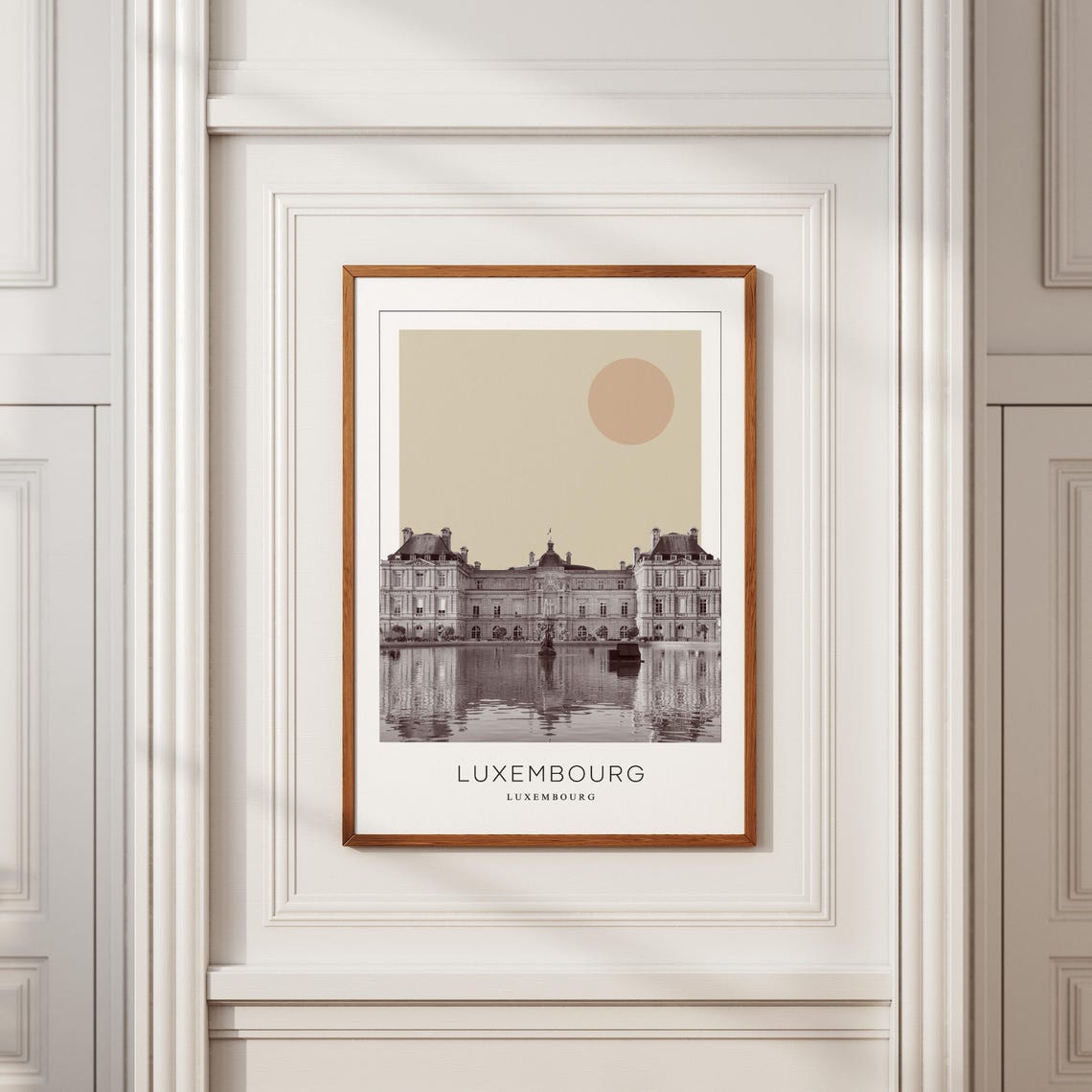 Luxembourg City Grand Palace Reflected Waterfront Minimalist Poster - Image 2