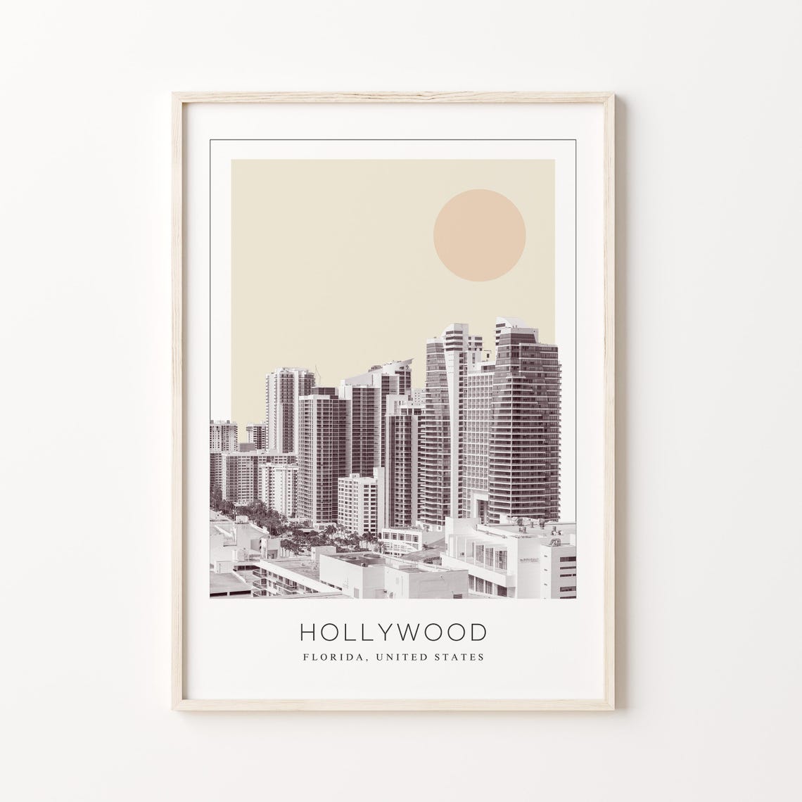 Hollywood Florida Beachfront High Rise Towers Skyline View Poster