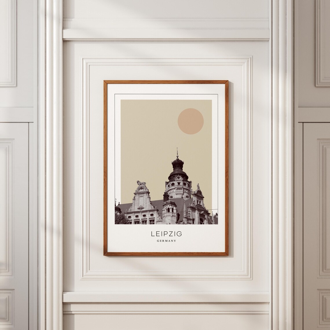 Leipzig City Hall Baroque Tower Minimalist Germany Travel Art Poster - Image 2