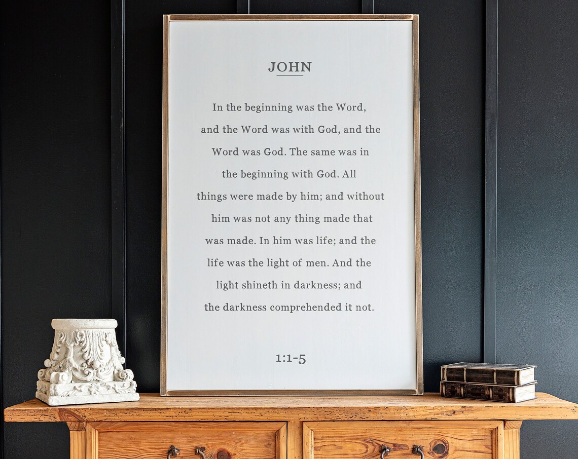 In the Beginning, John Scripture Poster Print