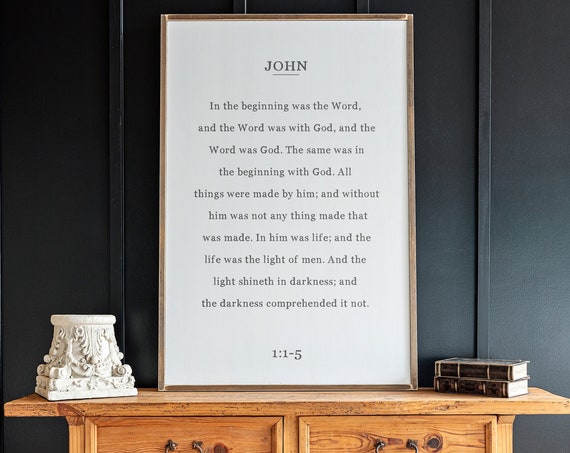 In the Beginning, John Scripture Poster Print