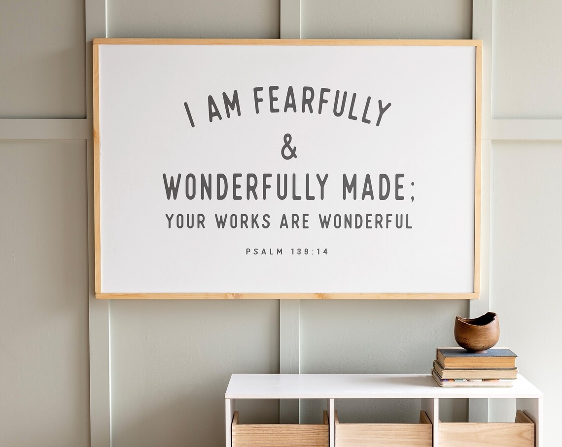 Fearfully and Wonderfully Made Nursery Scripture Art Print
