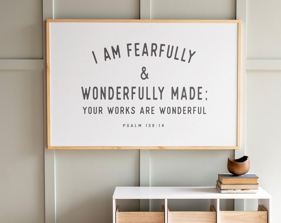 Fearfully and Wonderfully Made Nursery Scripture Art Print