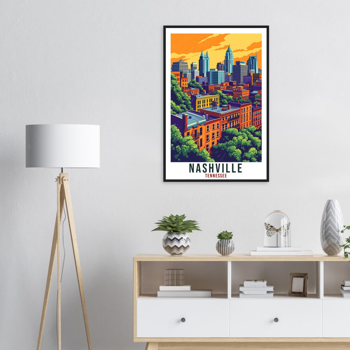 Nashville Travel Print Tennessee Home Decoration Usa City Wall Art Gift Wall Hanging Art Lover Tennessee Artwork Nashville Travel Poster - Image 4