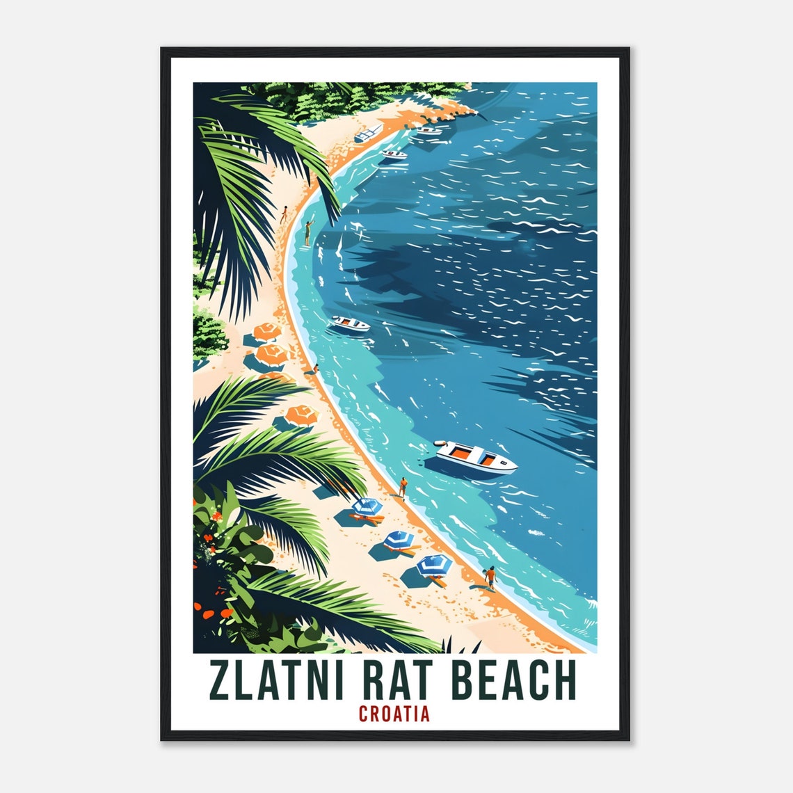 Zlatni Rat Beach Travel Print Croatia Wall Art Wall Hanging Dcor Zlatni Rat Gift Croatia Landmark Artwork Croatia Holiday Travel Poster - Image 4