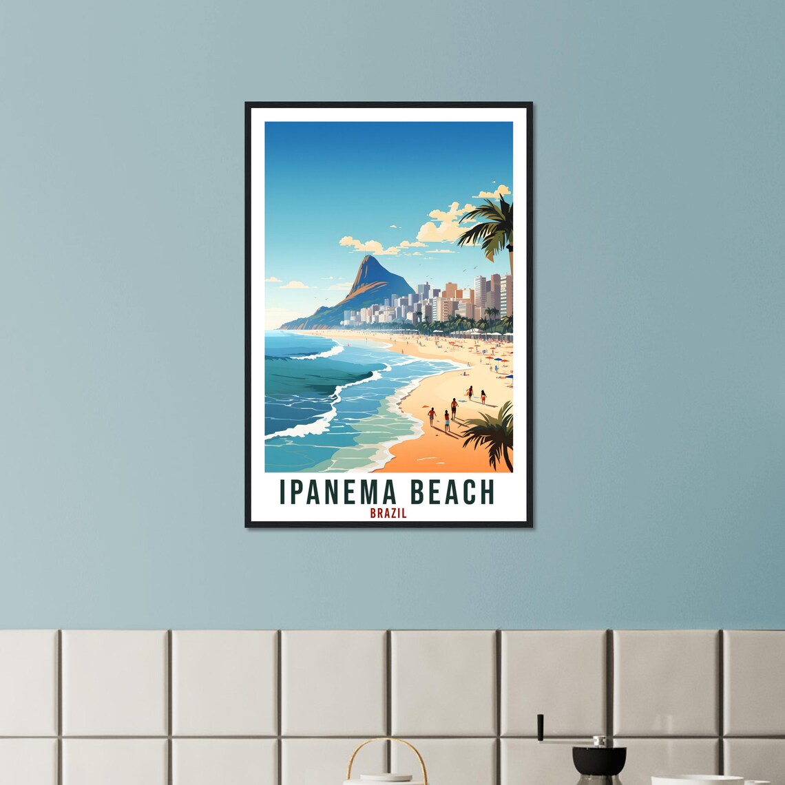 Ipanema Beach Travel Poster, Brazil Wall Art - Image 2