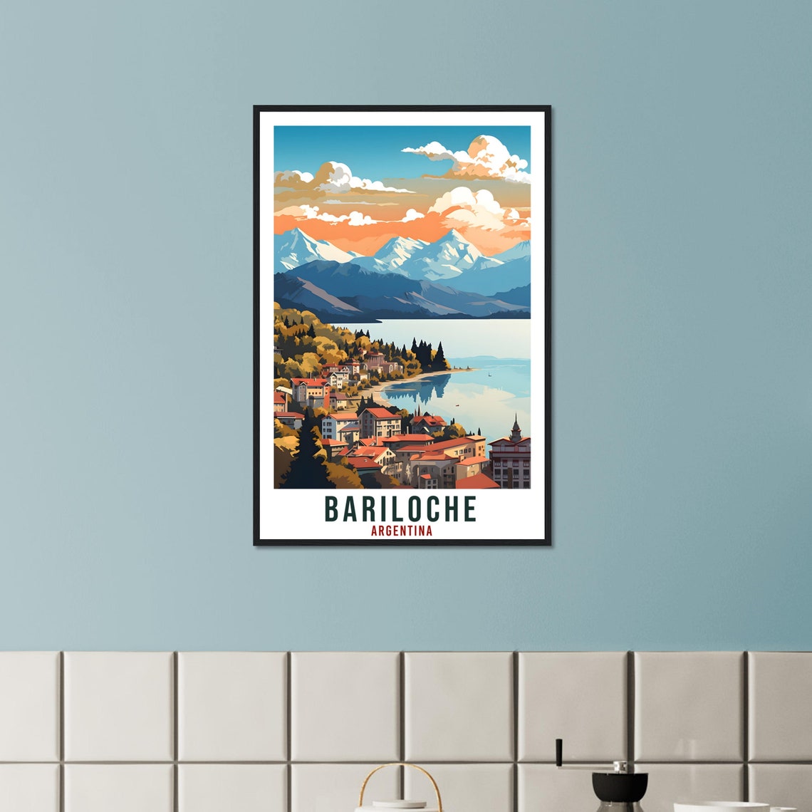 Bariloche Travel Print Wall Art Bariloche Argentina City Landscape Artwork Bariloche Art Gifts Bariloche Travel Poster Argentinian Art Lover - Image 4