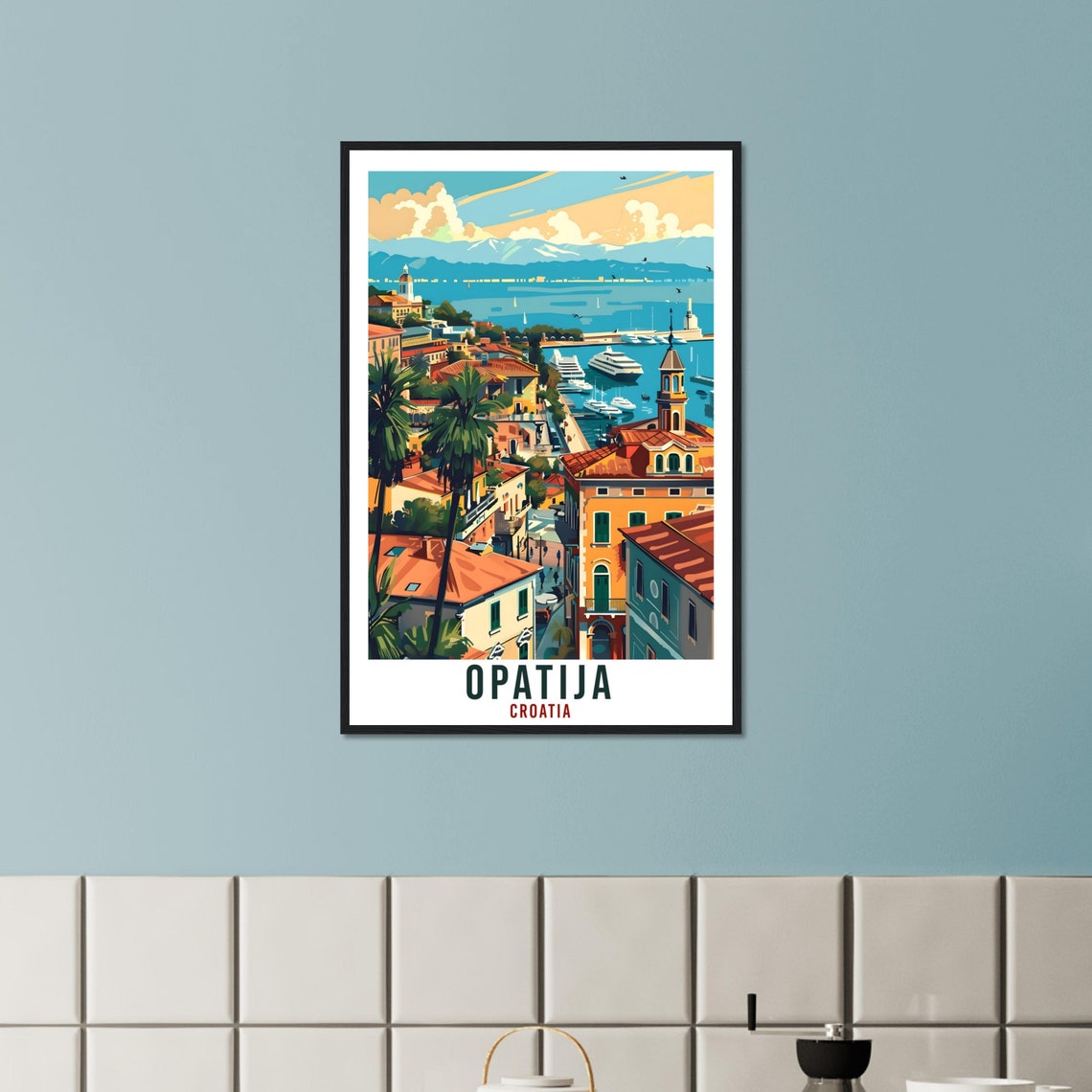 Opatija Travel Print Croatia Wall Art Wall Hanging Home Dcor Opatija Gift Croatian Landmark Artwork Gift Croatia Holiday Travel Poster - Image 3