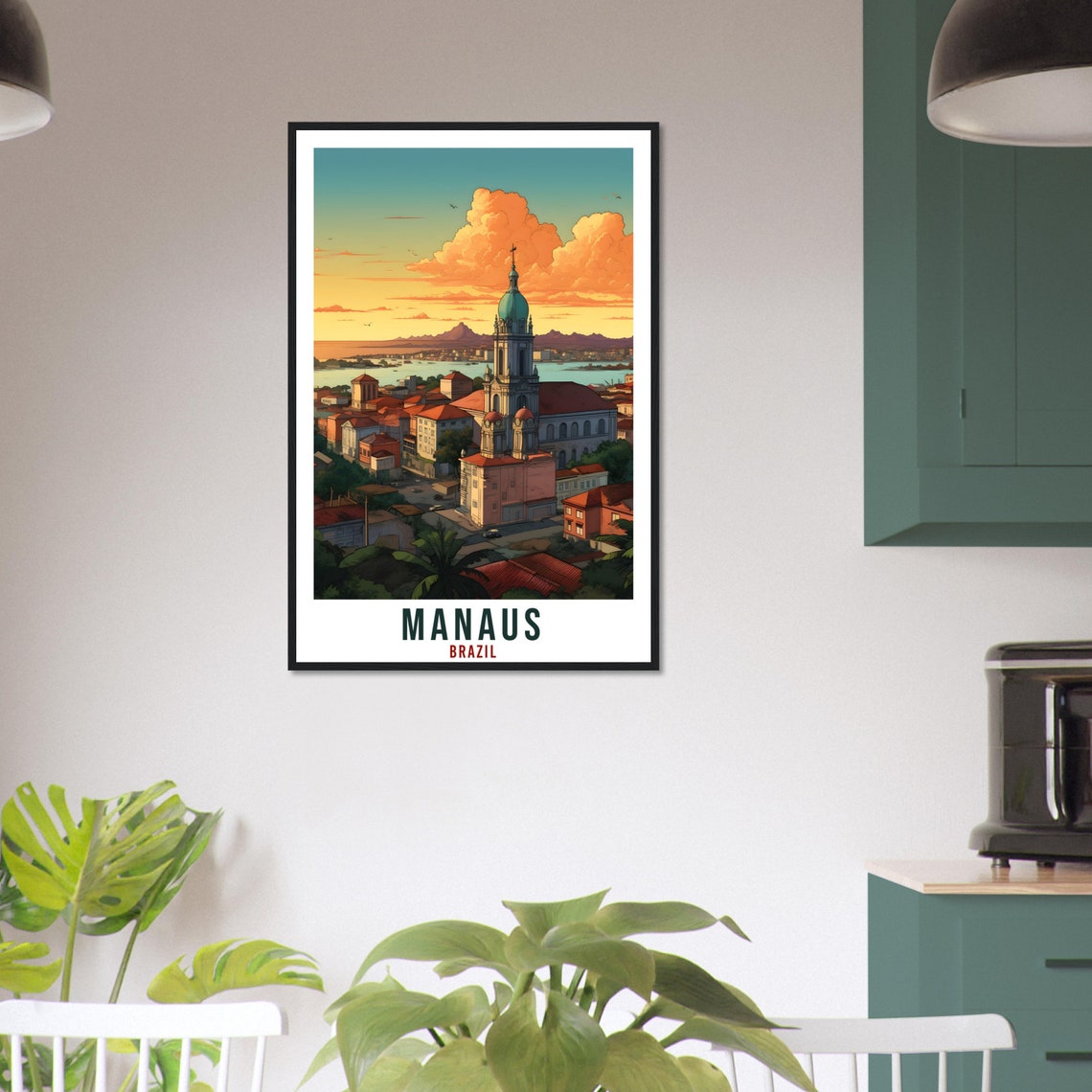 Manaus Travel Print Wall Art Manaus Brazil Wall Hanging Artwork Manaus Art Gifts Manaus Travel Poster Brazil Home Decor Art Lovers Gift - Image 2