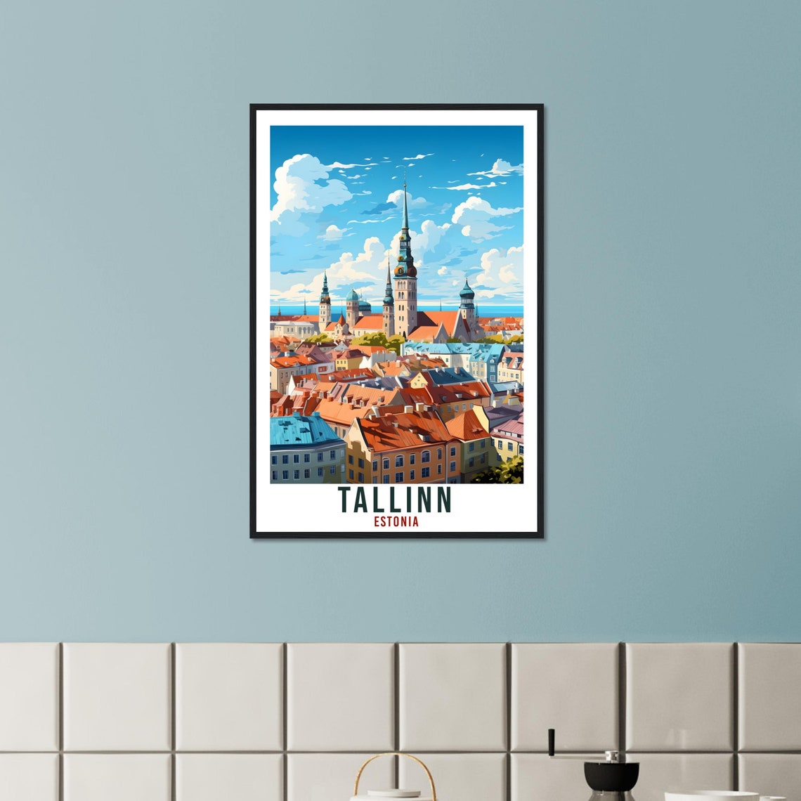 Tallinn Estonia Medieval Old Town Retro Baltic Travel Poster - Image 3