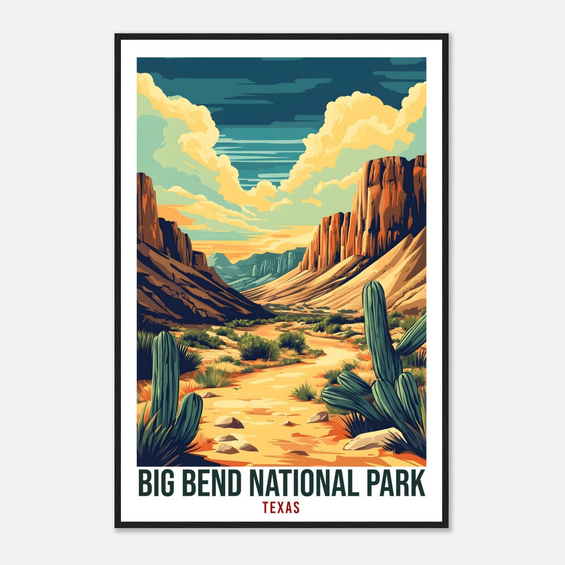 Big Bend National Park Texas Desert Canyon Cactus Travel Poster - Image 4