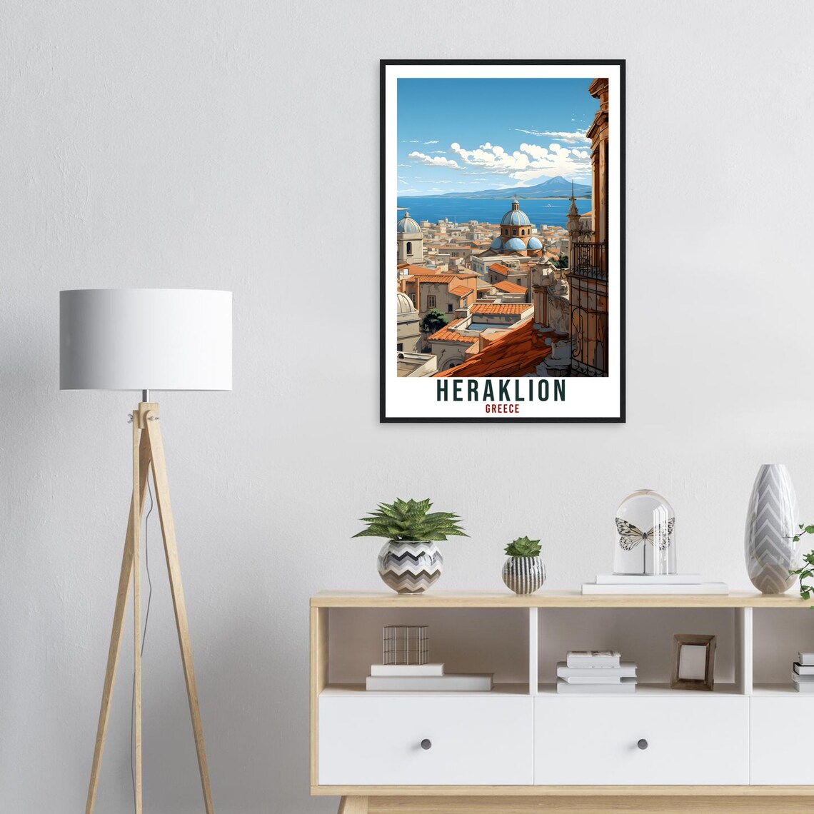 Heraklion Greece Crete City Rooftops Sea Vintage Travel Poster - Image 2