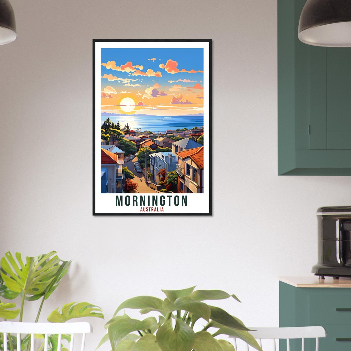 Mornington Australia Coastal Sunset Town Seaside Travel Poster - Image 4