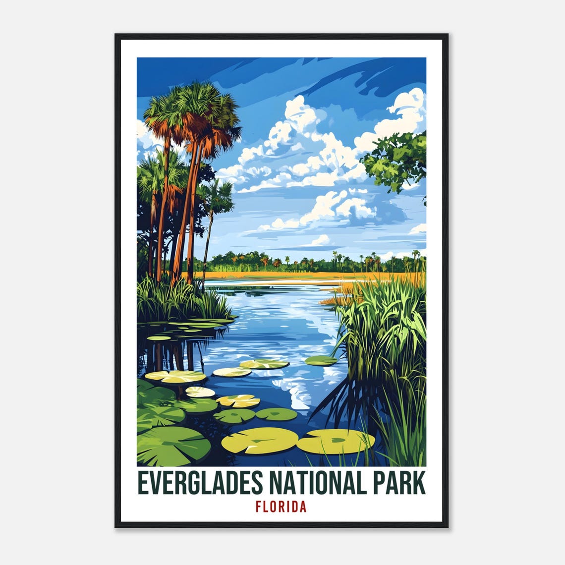 Everglades National Park Florida Usa Travel Print Wall Art Wall Hanging Home Dcor Everglades Gift Travel Art Usa Artwork Travel Poster - Image 4