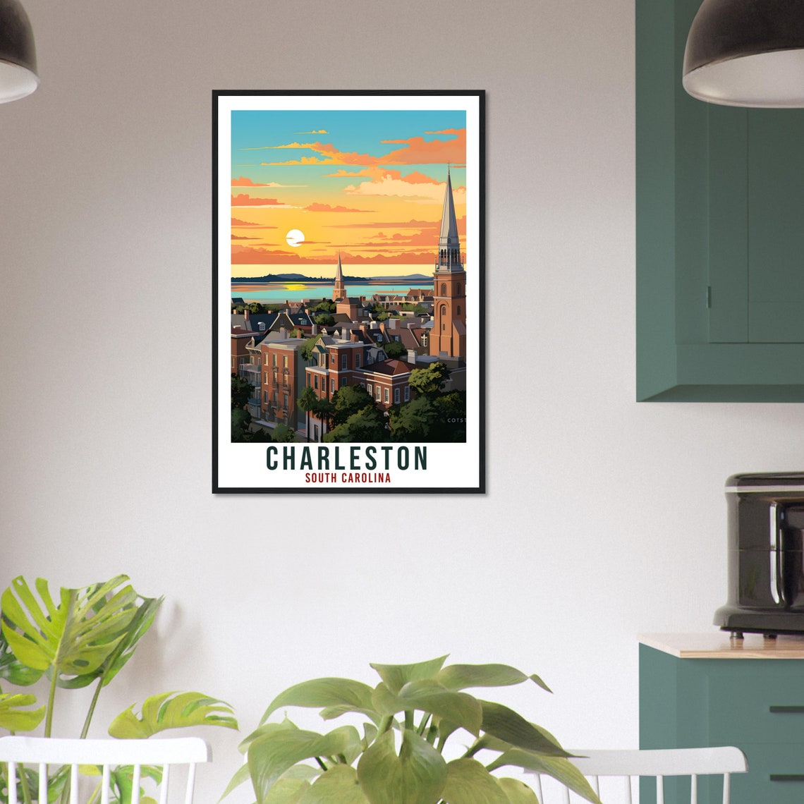 Charleston Travel Print South Carolina Home Decor Usa City Wall Art Wall Hanging Art Lover South Carolina Artwork Charleston Travel Poster - Image 4