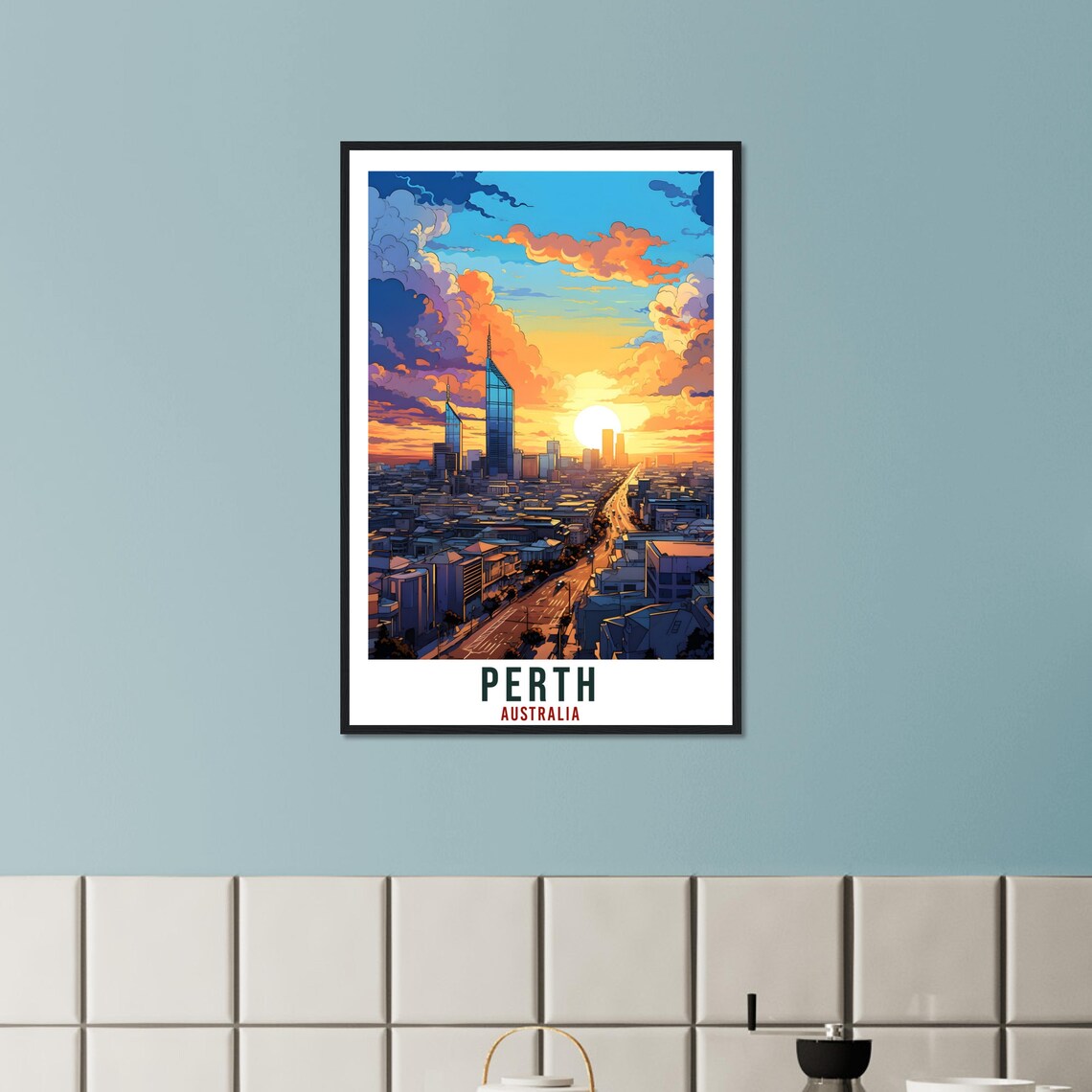 Perth Australia Travel Poster, Home Decor Art Print - Image 3