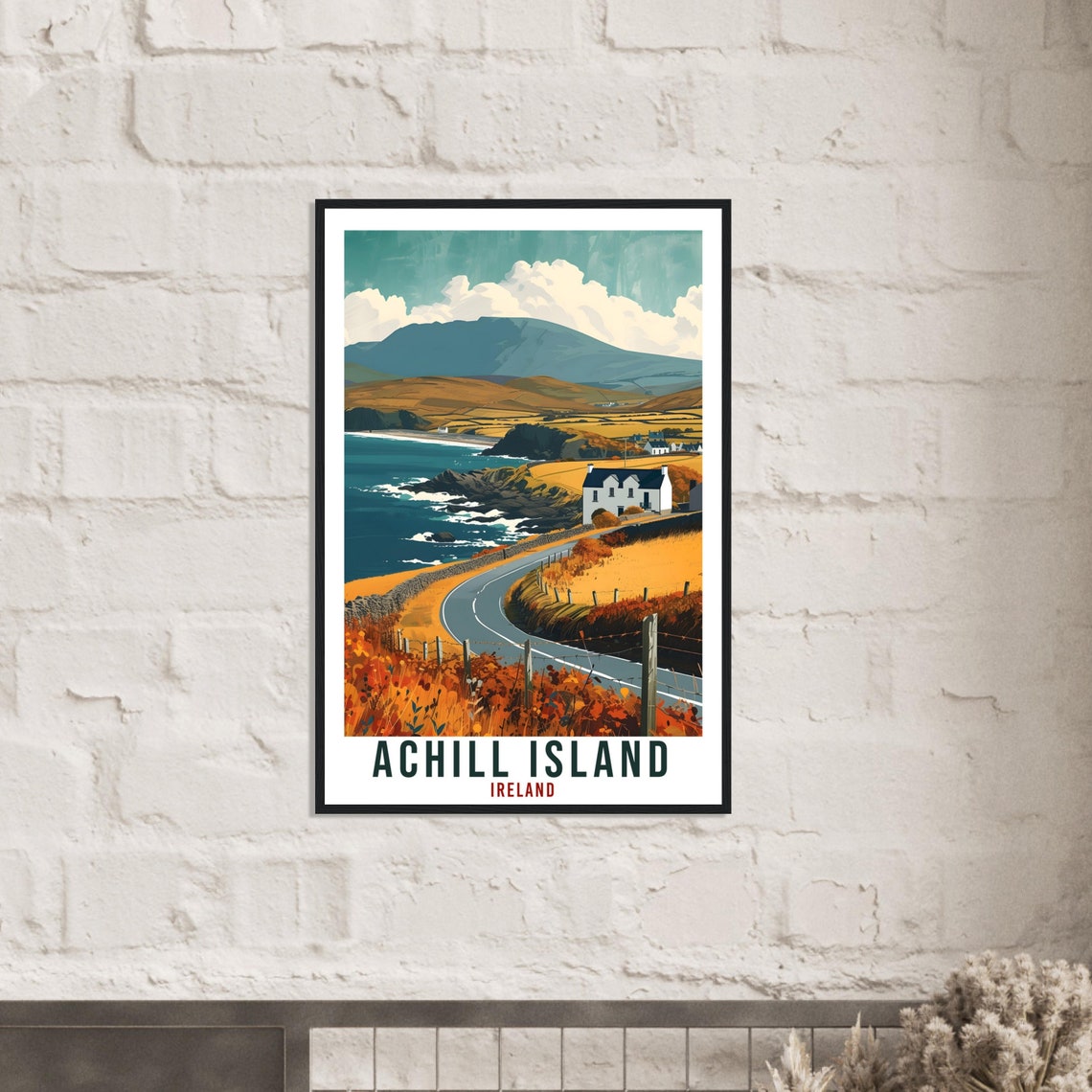 Achill Island Ireland Winding Coastal Road Cliffs Travel Poster - Image 3