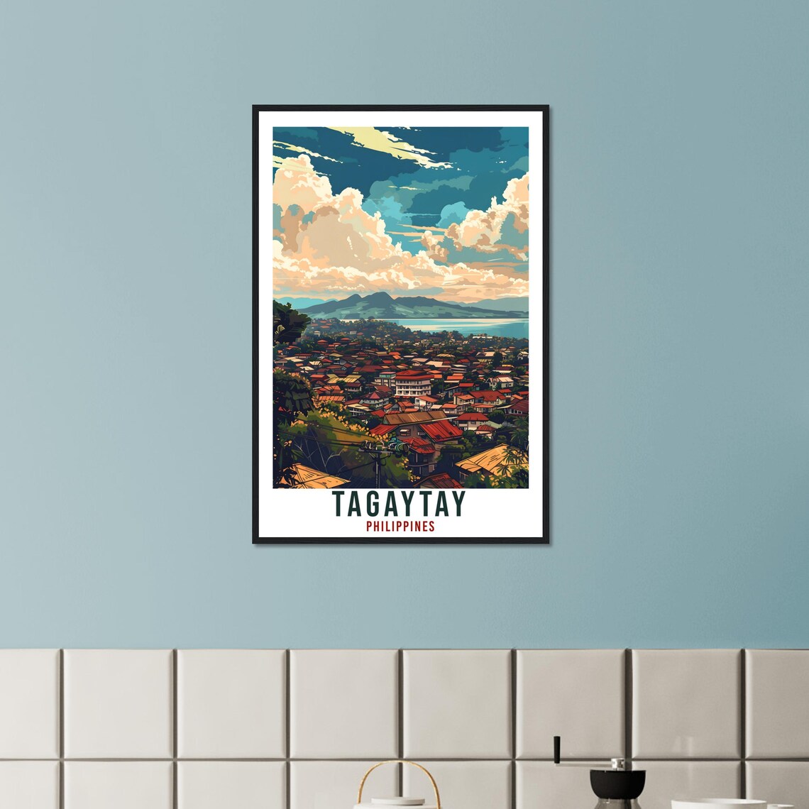 Tagaytay Philippines Scenic City Lake Volcano View Travel Poster - Image 2