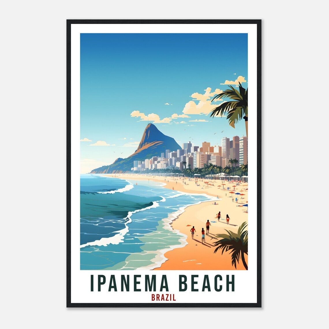Ipanema Beach Travel Poster, Brazil Wall Art - Image 4