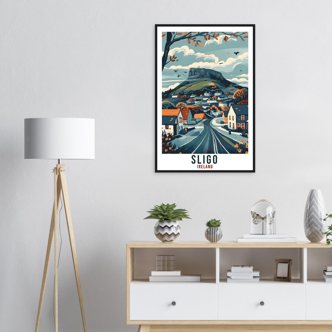 Sligo Ireland Winding Village Road Flat Mountain Autumn Travel Poster - Image 2
