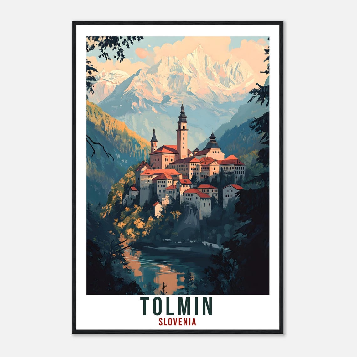 Tolmin Travel Print Slovenia Decor Tolmin Wall Art Gift Wall Hanging Art Lover Tolmin Slovenia Artwork Travel Poster Slovenia Travel Art - Image 4