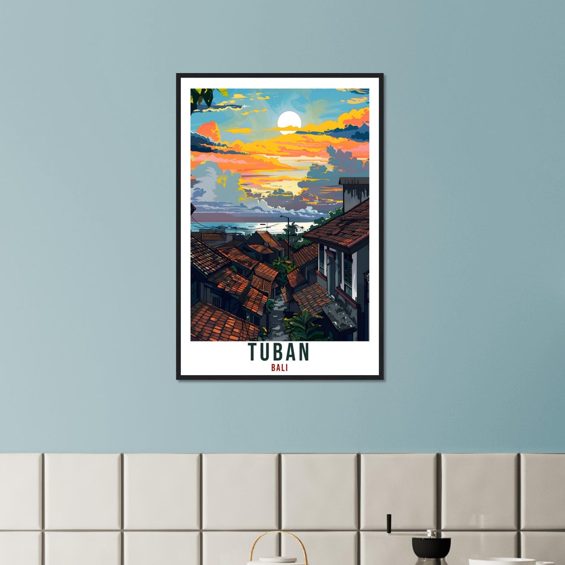 Tuban Bali Travel Print Bali Wall Art Wall Hanging Home Dcor Tuban Gift Landmark Artwork Travel Art Lover Indonesia Tuban Travel Poster - Image 2