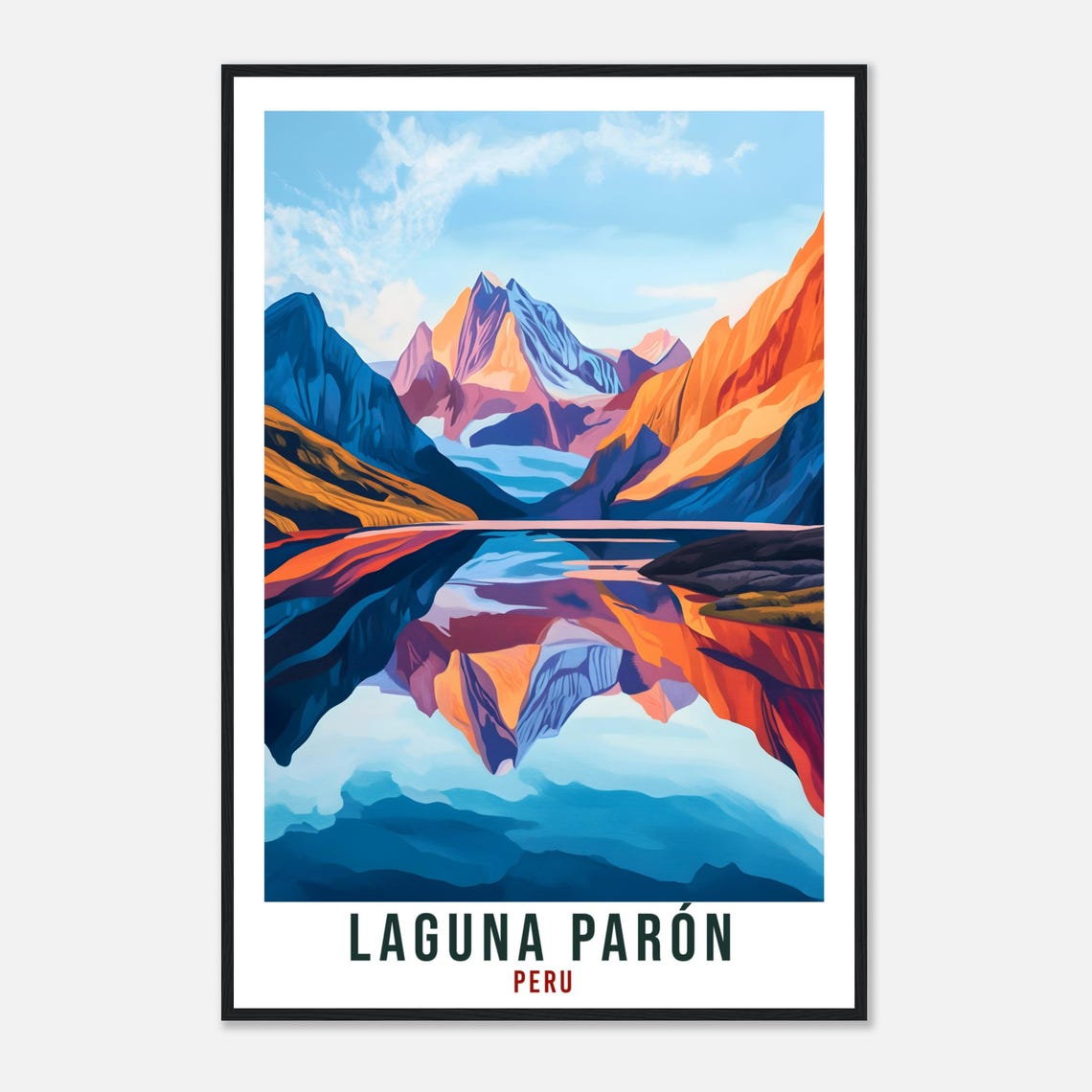 Laguna Paron Peru Alpine Lake Mountain Reflection Travel Art Poster - Image 4