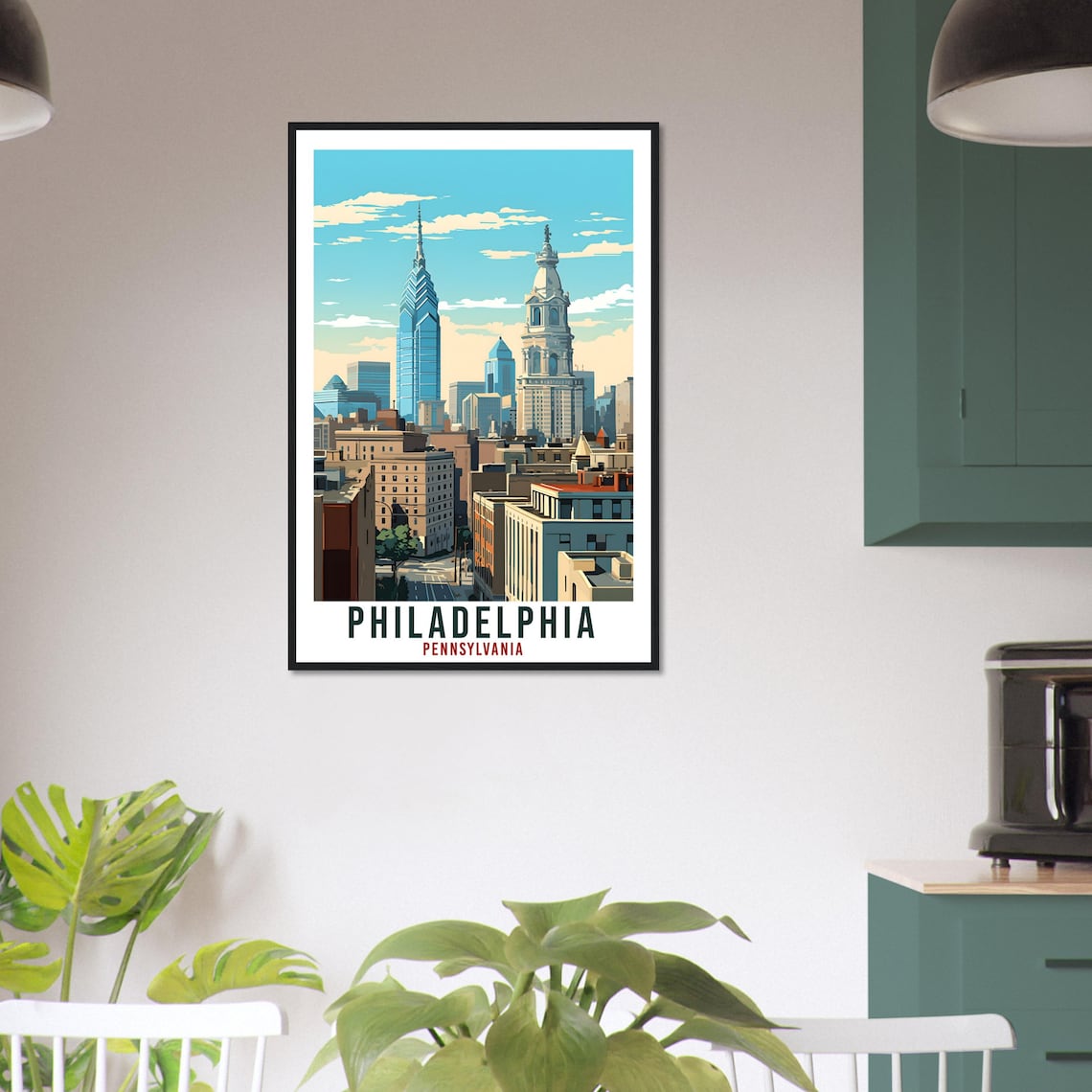 Philadelphia Pennsylvania Skyline City Hall Vintage Travel Poster - Image 4