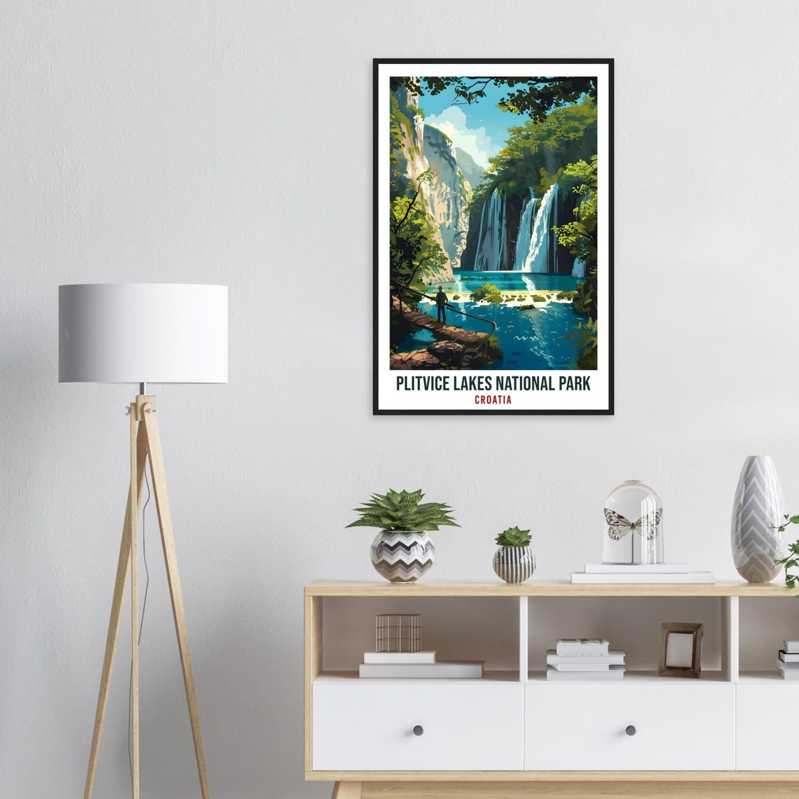Plitvice Lakes National Park Croatia Waterfall Travel Poster - Image 2