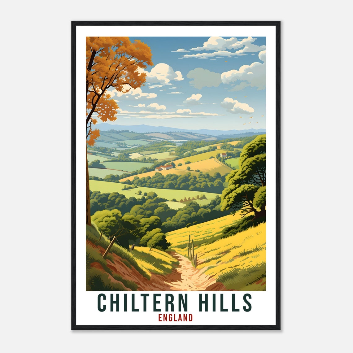 Chiltern Hills England Rolling Countryside Vintage Travel Poster - Image 4