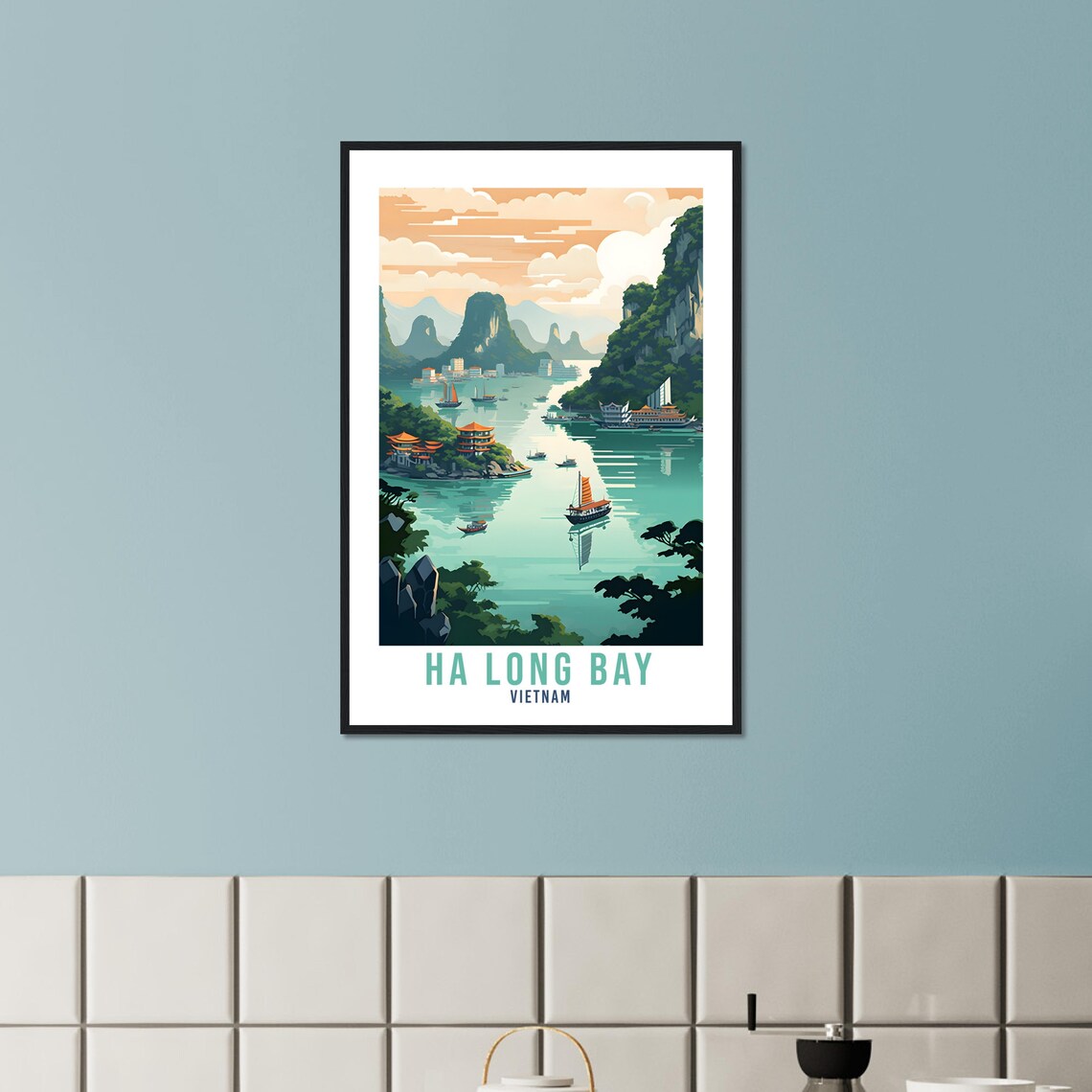 Ha Long Bay Travel Print Wall Art Ha Long Bay Wall Hanging Thailand Gift Holiday Print Art Print Ha Long Bay Travel Poster Ha Long Bay Print - Image 2