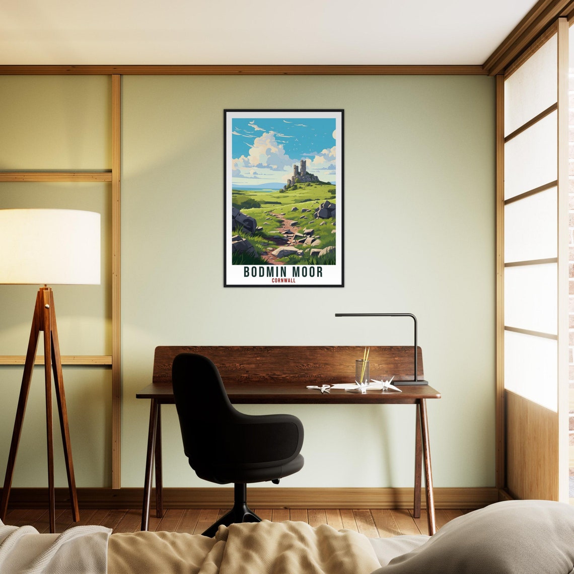 Bodmin Moor Cornwall Rolling Hills Ancient Stone Tower Poster - Image 2