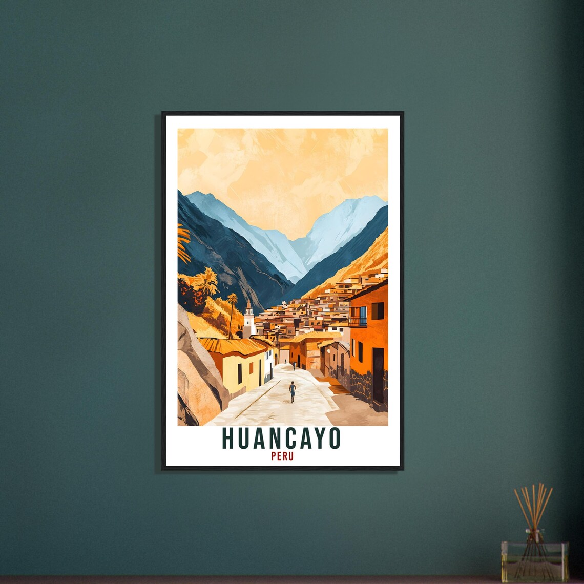 Huancayo Peru Andean Mountain Town Vintage Travel Illustration Poster - Image 3